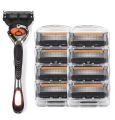 Men's Razor Blade Replacement Set with Handle - Ultra Sharp Stainless Steel Blades for Smooth Shaving, Works with Standard Razor Handles, Bulk Disposable Blades Face Head Body Shaving.
