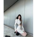 Stylish Temperament Long Sleeves Coat High Waist Slimming Half Body Short Skirt2023Spring New Korean Style Two-Piece Women's Clothing.