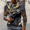 Men's Dragon T-shirt Fashion 3d Printed T Shirt Animal Pattern Short-sleeved Oversized Streetwear Tees Summer Casual Men's Tops Dislikelike.