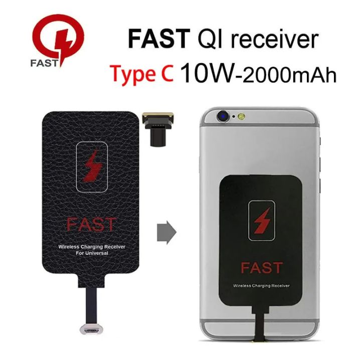 10W Wireless Charging Qi Receiver for Samsung Huawei Xiaomi Iphone5-7 Universal Micro USB Type C Fast Wireless Charger Adapter