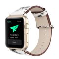 For Apple Watch Ultra 49mm&Watch Ultra 2 49mm / Series 9&8&7 45mm / SE 3&SE 2&6&SE&5&4 44mm / 3&2&1 42mm Fashion Pastoralism Style Little Floral Pattern Women Watch Leather Watch Band. 