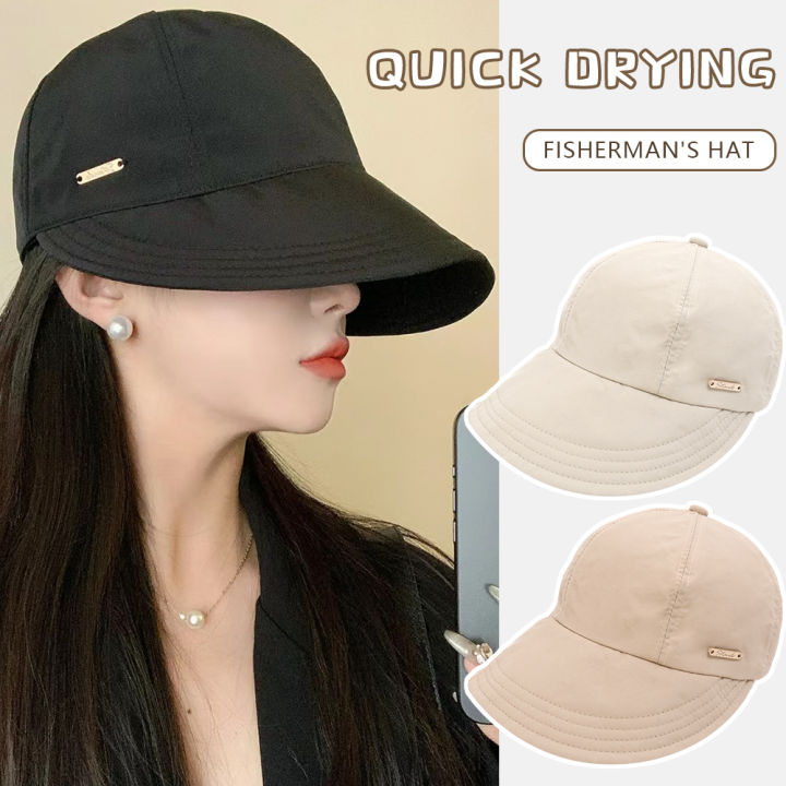 Big Brim Denim Sports Hat Proof Bare Face Sunscreen Hat with Elastic Adjustable