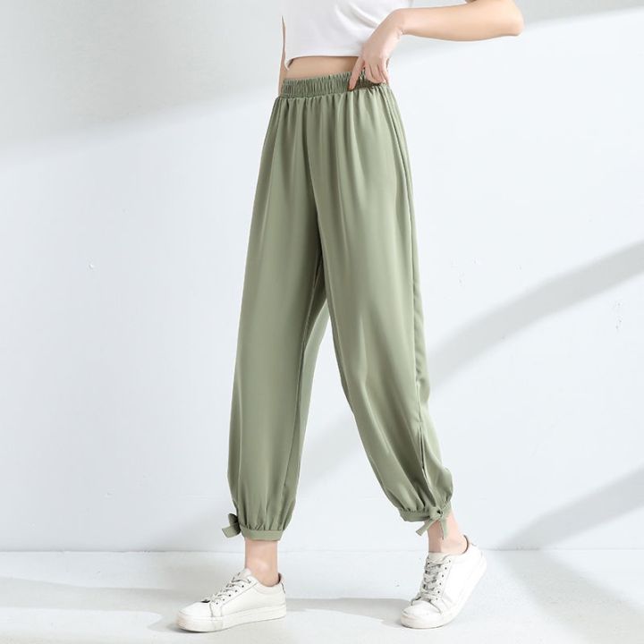 Ice%20Silk%20Bloomers%20Women's%20Chiffon%20Summer%20New%20Style%20Fat%20mm%20Women's%20Pants%20Draping%20Effect%20Loose%20Thin%20Ankle-Length%20Casual%20Pants%20-%20Image%209