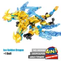 4in1 Ninja Golden Warrior Robot Mech 2 Heads Flying Dragons Set Fighter Figures Building Blocks Toys for Kids Boys Chritmas Gift Superman. 