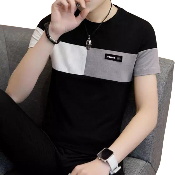 Spiral Samurai Goth Rock Biker Tribal Graphic Men's Black Cotton T-Shirt - Cool Casual Short Sleeve Tee