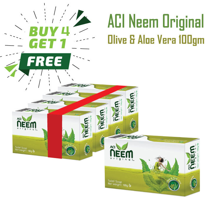 ACI Neem Original Olive & Aloe Vera Soap 100 gm Buy 4 get 1 free 