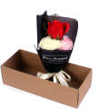 Women's and Mother's Day Gifts to Customers as Hand Companion Gifts, Three Simulated Roses, Carnation Soap Bouquet Gift Box.