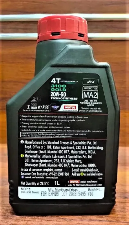 MOTUL%203100%204T%20Gold%20Technosynthese%20Engine%20Oil%2020W50%20(1%20Liter)%20-%20Image%204