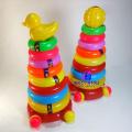 Encourage Early Learning with 1 Piece of Colorful Ring Stacking Pyramid Toy for Kids - Rainbow Stack Ring Pyramid, Baby Toys, Easy to Use and Clean. 