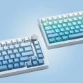 Gradient Blue Side Printed Keycaps Cherry Profile Double Shot PBT Keycaps 136 Keys for Cherry Gateron MX Switches Gamer Keyboard. 