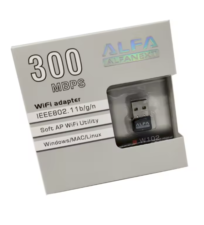 ALFA W102 Wi-Fi Utility Network Card 300Mbps USB Wifi Adapter For Linux Windows7 Vista XP