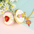 Varied Sakura Love Diamond Pocket Watch Plus Accessories Japanese Cartoon Student Girl's Heart Retro Pocket Watch. 