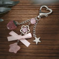 Fashion Bag Charm Keychain - Acrylic Pendants with Flower, Star, Love, Bow & Strawberry for Women's Bags, Backpacks & Pants. 