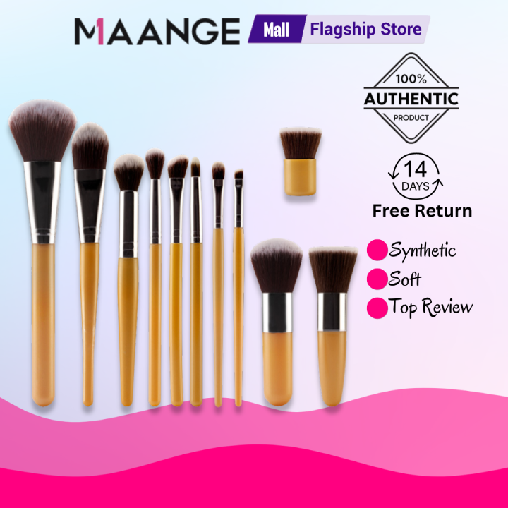 Maange 11 Pcs Bamboo Brush Style Makeup Brush Set: Nature Meets Luxury