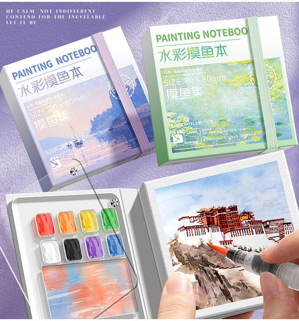 Mini Paint Pad,Mini Watercolour Paint Pad,Portable Pocket Watercolour Painting Book