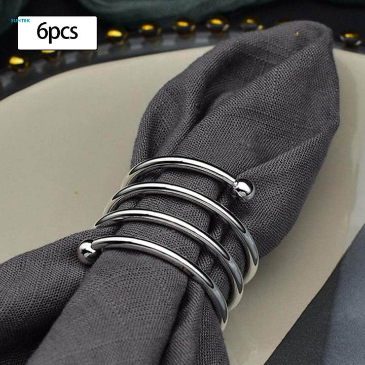 6x%20Napkin%20Holder%20Serviette%20Buckles%20Accessory%20Iron%20Event%20Decor%20Napkin%20Rings%20Wedding%20Decor%20for%20Holiday%20Restaurant%20Table%20Settings%20Dining%20Dinner%20-%20Image%204