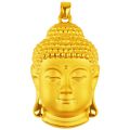 Vietnam Shajin Buddha Head Small Pendant Brass gold-plated Buddha head pendant black rope necklace for men and women.