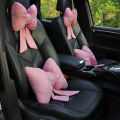 Car headrest mesh red bow ribbon comfort neck protection pillow summer general car waist cushion.