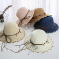 Floral Straw Hat UV Protection Lightweight Wide Brim Women's Sun Hat Natural Straw Foldable Beach Hat for Beachwear Sun Protection Vacation Accessory Outdoor Activities Fashionable Headwear.
