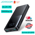 JOYROOM JR-QP191 10000mAh 22.5W LED Display Monitoring 3 Output Ports PD Power Bank. 