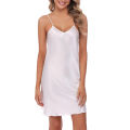 Stylish Addition - Ladies Satin Nightgowns for Women Nightgown Sexy Chemise Silk Nightie Lounger Dress Full Slip - Sustainable Choice.