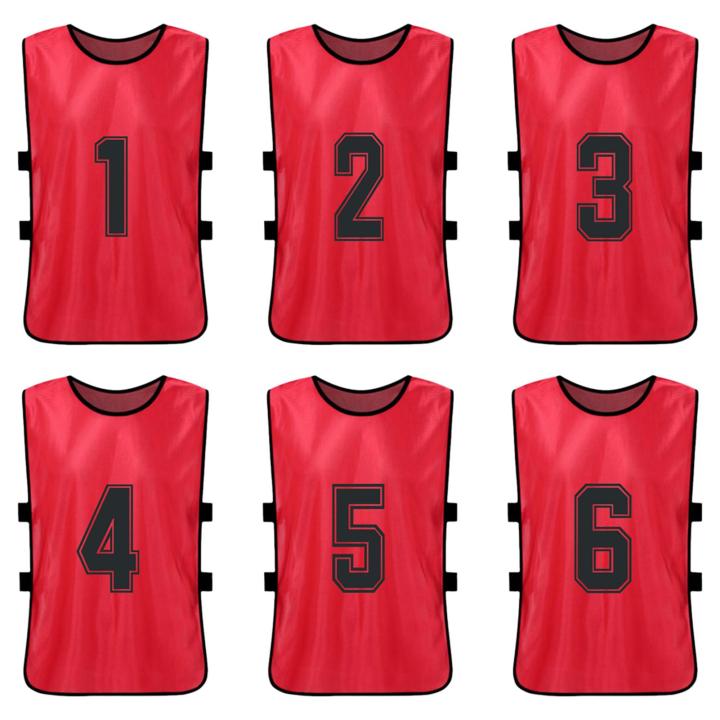 12pcs Soccer Pinnies Quick Drying Football Team Jerseys Youth Sports Team Training Numbered Bibs Practice Sports Vest