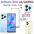 infinix Hot 40 Tempered Glass infinix Hot 40 Pro Screen Protector infinix Hot 40i Full Cover Screen Matte Privacy Glass 3In1 Carbon fiber back film. 