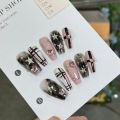 10pcs wearable press on nails long flower butterfly designs nails with glue ballet handmade acrylic nails press ons. 