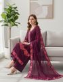 Indian Excellent Georgette/Jorjet Unstitched Embroidery and Karchupi Comfortable Salwar Kameez Three Piece for Women Shalwar Kamiz [3 piece]. 