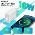 GOOJODOQ 18W PD Fast Charger For iPhone 12 Pro Max 11 X Xs 8 iPad QC 3.0 Type C Charger For iPad 2020 Air 4 Pro 11 USB C Charger Wall Charger.