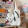 Sanrio Pochacco Women Bag Kawaii Shoulder Bags Casual Large Capacity Shopper Canvas Fashion Harajuku Zipper Handbag Tote Bag.