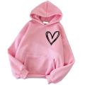 2023 Fall/Winter New Korean Version Hooded and Fleece Sweatshirt Women's Casual Loose Blouse Jacket Couple Hoodie. 