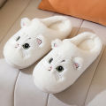 Autumn Winter Women Plush Slippers Indoor Fleece Warm Slippers Cute Cartoon Cat Soft Flat House Slipper Couple Home Cotton Shoes. 