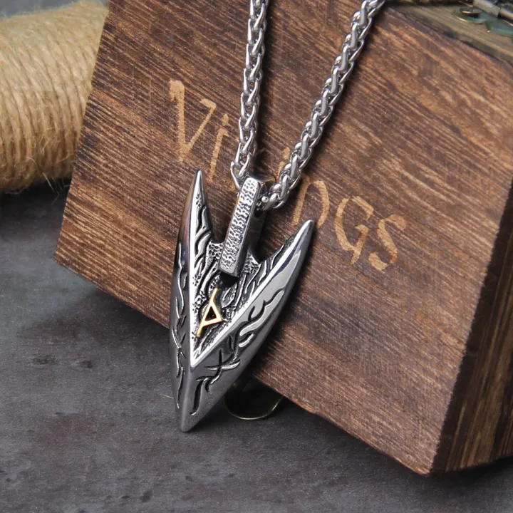 Odin's%20Spear%20Gungnir%20Viking%20Necklace%20For%20Men%20with%20Rune%20Symbol%20Raven%E2%80%99s%20of%20Odin%20LabradoriteNorse%20Mythology,Pagan%20Jewelry%20with%20box%20-%20Image%202