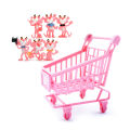 5ZW Pink Girly Heart Shopping Cart Mini Trolley Small Cart Birthday Cake Ornament Kids Girl. 