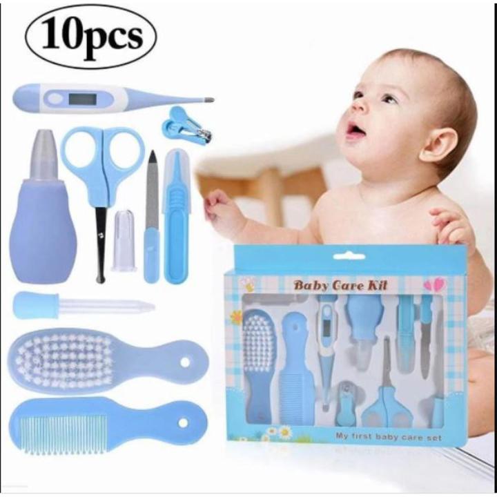 10pcs / set Baby Care Products Newborn Nail Set Nail Clipper Scissors Comb Hair Brushes Kit Kids Nail Clippers Kit 10pcs