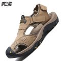 Classic Men's Sandals Summer  Leather Beach Sandals Moccasins Luxury Men's Sandals Outdoor Slippers Sneakers Plus Size. 