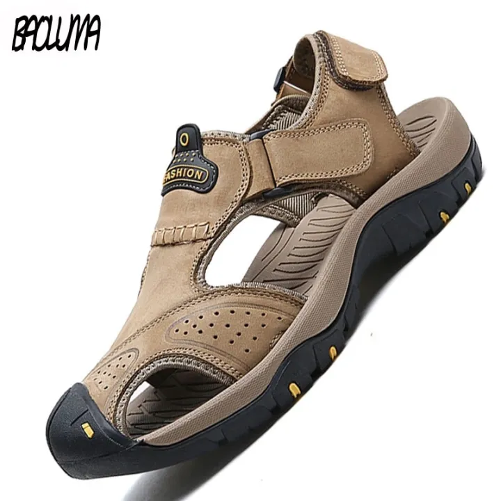 Classic%20Men's%20Sandals%20Summer%20%20Leather%20Beach%20Sandals%20Moccasins%20Luxury%20Men's%20Sandals%20Outdoor%20Slippers%20Sneakers%20Plus%20Size%20-%20Image%203