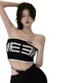 Oil Painting Girl without Steel Ring All-Match Bottoming Girl Camisole Invisible Belt Pure Cotton Beauty Back Wrapped Chest Tube Top. 