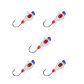 Ice fishing jigs set 5 Pcs Winter Ice Fishing Jigs Kit Hooks Lures for Bass Perch Crappie Micro 5MM Ice Fishing Gear.