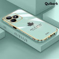 Quiberk for Realme C51 / C53 / Narzo N53 / Note 50 Fashion Plating Soft Case Maple Leaf Pattern Square Frame Shockproof Phone Back Cover. 