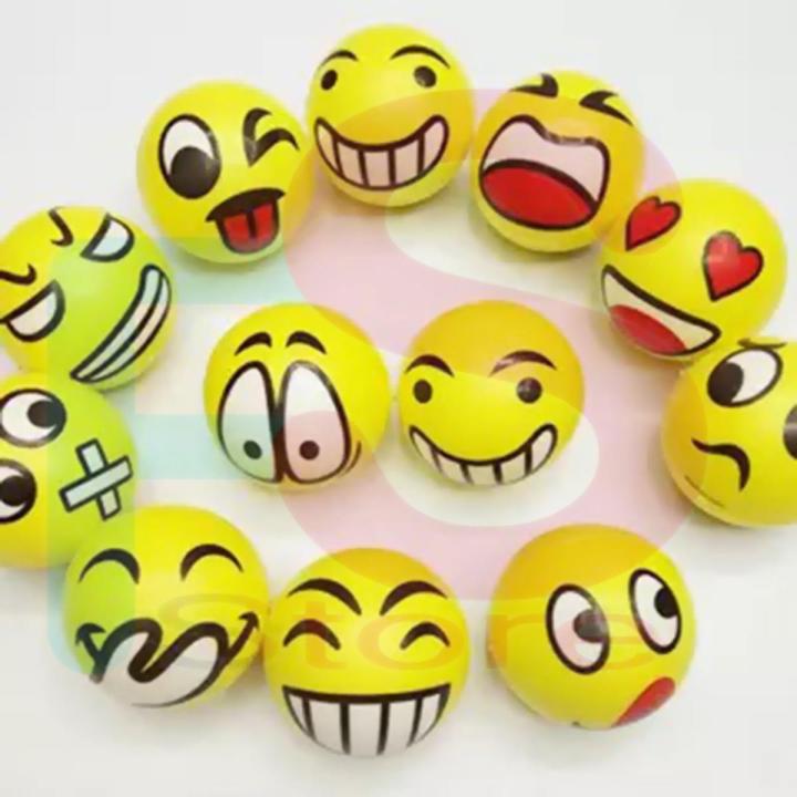 6.3 Cm Stress Ball Emoji Squeeze Ball Exercise Stress Ball Pu Rubber Toy - 1 Pcs