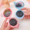 5 Colors Mini Airbag Comb With Mirror Travel Hairbrush Makeup Comb 1Pcs Hair Comb Folding Massage Hair Brush Round Hair. 