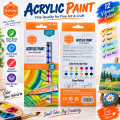 Keep Smiling Acrylic Color Set 12 Colors × 6ml for Painting & Artwork. 