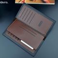 Avro Men's Soft PU Leather Long Wallet Business Multi-Card Slot With ID Holder Solid Color Travel Money Bag For Men. 