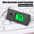 Small Lightweight Portable Practical Simple Pocket Digital Clock Luminous Silent ABS Keychain Backpack Buckle Electronic Clock Work Study Exam Supplies.