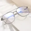 Retro Square Metal Big Frame Eyewear +1.75 Men Reading Glasses Stylish Designer Double Bridge Anti Blue Light Hyperopia Glasses. 