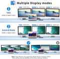 Dual Monitor USB C Hub Triple Display Docking Station with 2 HDMI VGA Gigabit Ethernet Type-C PD SD/TF 3.5mm Adapter for MacBook. 