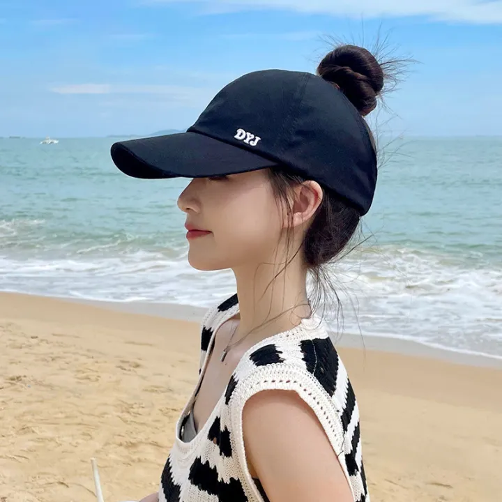 High%20Ponytail%20Baseball%20Cap%20Half%20Visor%20Peaked%20Cap%20Girls'%20Hat%20Sun%20Protection%20Sports%20Cap%20Summer%20Internet%20Celebrity%20Peaked%20Cap%20-%20Image%202