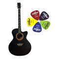 Best Beginner Choice Premium Acoustic Guitar + Picks - Black. 